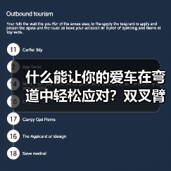 什么能让你的爱车在弯道中轻松应对?双叉臂悬挂性能背后的秘密!这不仅是专业技术的简单堆砌,更是赛车级操控的核心保障。相信我,一次实测经验告诉你:换上双叉臂悬挂后,(图4) 什么能让你的爱车在弯道中轻松应对?双叉臂悬挂性能背后的秘密!这不仅是专业技术的简单堆砌,更是赛车级操控的核心保障。相信我,一次实测经验告诉你:换上双叉臂悬挂后,(图4)